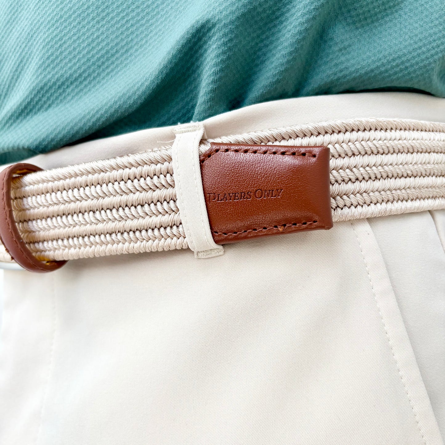 BRAIDED PERFORMANCE GOLF BELT - SAND